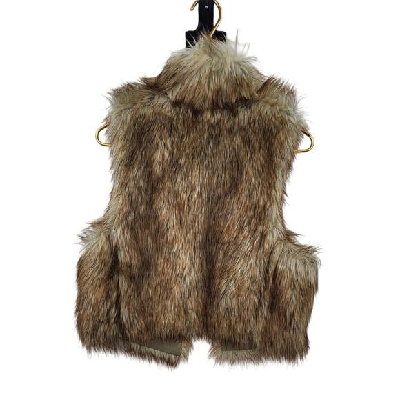 Ann Taylor Loft Faux Fur Vest Brown Size M/L - Picture 2 of 6